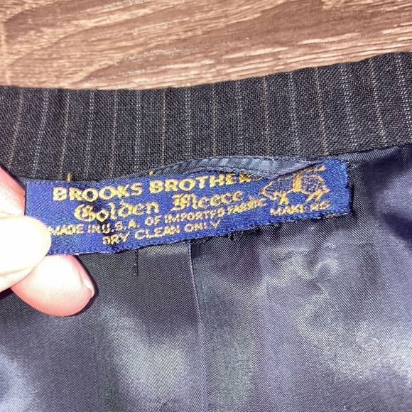 Vintage Mens Brooks Brothers Golden Fleece Gray Pinstriped Suit43R 38x29 - Picture 3 of 16